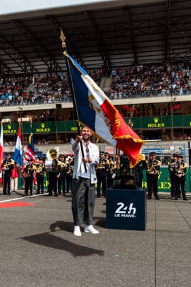 24 HEURES DU MANS 2026 - RACE - SATURDAY CAVENDISH Mark (gbr), Ex-professional cyclist and Starter of the 24 Hours of Le Mans 2026, portrait, illustration,starting grid, grille de depart, during the 24 Hours of Le Mans 2026, 3rd round of the 2026 FIA World Endurance Championship, on June 13, 2026 on the Circuit des 24 Heures du Mans in Le Mans, France -  Copyright: xAndreaxLorenzinax