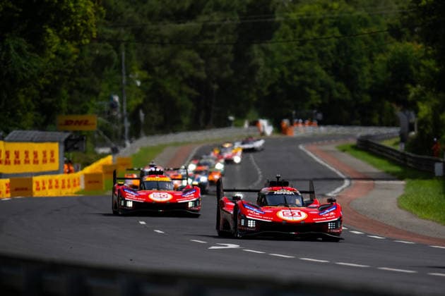 24 HEURES DU MANS 2026 - RACE - SATURDAY start of the race, depart, 51 PIER GUIDI Alessandro (ita), CALADO James (gbr), GIOVINAZZI Antonio (ita), Ferrari AF Corse, Ferrari 499P 51, Hypercar, action during the 24 Hours of Le Mans 2026, 3rd round of the 2026 FIA World Endurance Championship, on June 13, 2026 on the Circuit des 24 Heures du Mans in Le Mans, France - Le MansFrance  Copyright: xMariusxHeckerx