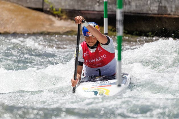 Jessica Fox AUS at ICF CANOE SLALOM WORLD CUP, Canoeing, Women, Canoeing, 2026, on 13 06 2026 in Augsburg, Eiskanal Bayern Germany