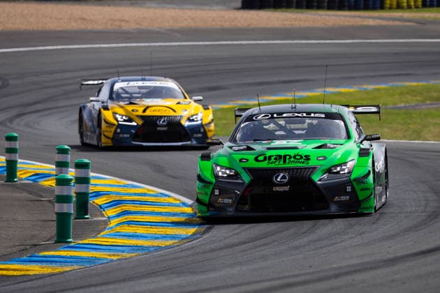 24 HEURES DU MANS 2026 - RACE - SATURDAY 87 UMBRARESCU Petru (rou), SCHMID Clemens (aut), LOPEZ JosÃ Maria (arg), Akkodis ASP Team, Lexus RC F LMGT3 87, LM GT3, action during the 24 Hours of Le Mans 2026, 3rd round of the 2026 FIA World Endurance Championship, on June 13, 2026 on the Circuit des 24 Heures du Mans in Le Mans, France - Le MansFrance  Copyright: xJULIENxDELFOSSEx