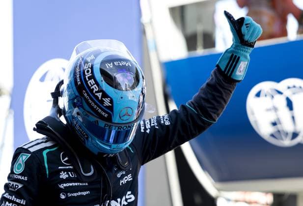 BARCELONA - George Russell (Mercedes) after qualifying for the Barcelona-Catalonia Grand Prix. SANDER KONING ANP xVIxANPxSportx xxANPxIVx 560910349 originalFilename: 560910349.jpg