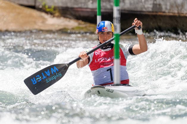Jessica Fox AUS at ICF CANOE SLALOM WORLD CUP, Canoeing, Women, Canoeing, 2026, on 13 06 2026 in Augsburg, Eiskanal Bayern Germany