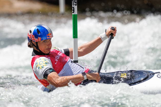Jessica Fox AUS at ICF CANOE SLALOM WORLD CUP, Canoeing, Women, Canoeing, 2026, on 13 06 2026 in Augsburg, Eiskanal Bayern Germany