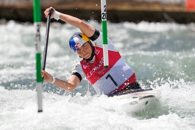 Jessica Fox AUS at ICF CANOE SLALOM WORLD CUP, Canoeing, Women, Canoeing, 2026, on 13 06 2026 in Augsburg, Eiskanal Bayern Germany