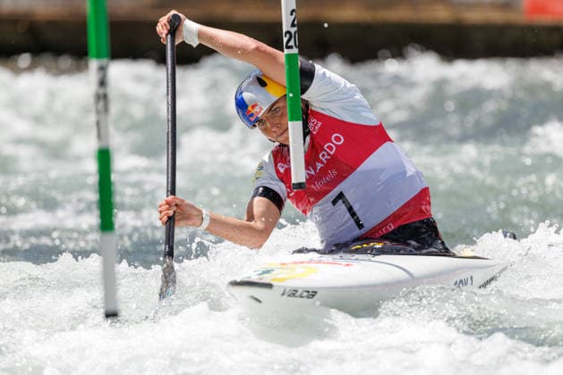 Jessica Fox AUS at ICF CANOE SLALOM WORLD CUP, Canoeing, Women, Canoeing, 2026, on 13 06 2026 in Augsburg, Eiskanal Bayern Germany