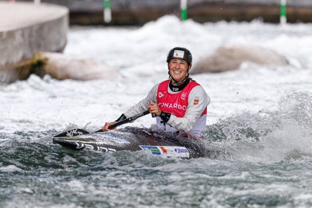 Nuria Vilarrubla ESP at ICF CANOE SLALOM WORLD CUP, Canoeing, Women, Canadier, 2026, on 13 06 2026 in Augsburg, Eiskanal Bayern Germany