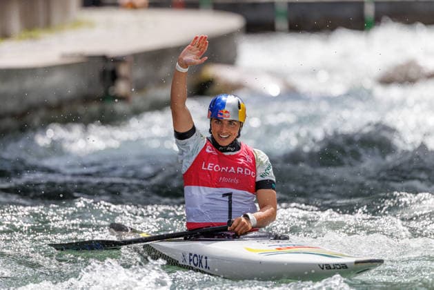 Jessica Fox AUS at ICF CANOE SLALOM WORLD CUP, Canoeing, Women, Canoeing, 2026, on 13 06 2026 in Augsburg, Eiskanal Bayern Germany