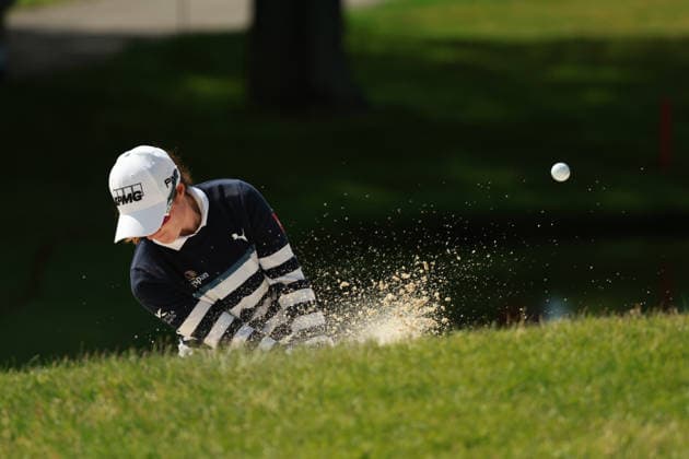 Dow Championship MIDLAND, MICHIGAN - JUNE 13: Leona Maguire of Ireland hits out of the bunker toward the fifth green during the third round of the Dow Championship at Midland Country Club in Midland, Michigan, USA on Saturday, June 13, 2026. Midland Michigan United States  Copyright: xJorgexLemusx originalFilename:lemus-dowchamp260613_npVVK.jpg