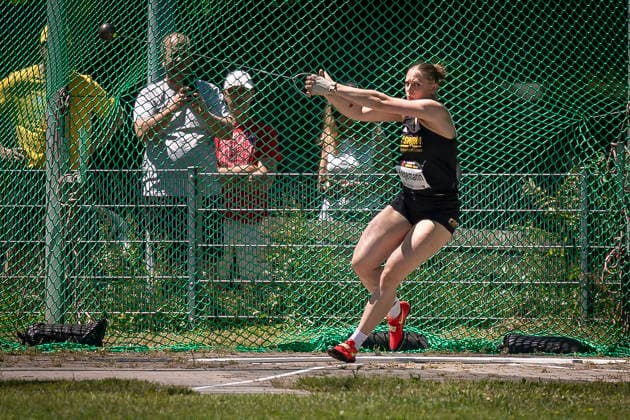 MANNHEIM, GERMANY - JUNE 13, 2026 : Clara Hegemann (GER LG Stadtwerke Muenchen) competing in the women’s U20 hammer throw during the Juniorengala 2026 at Michael-Hoffmann-Stadion on June 13, 2026 in Mannheim, Germany. Baden-Wuerttemberg Germany Copyright: xAxelxKohringx