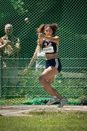 MANNHEIM, GERMANY - JUNE 13, 2026 : Nova Queen Kienast (GER Berlin Athletics Capital Club) competing in the women’s U20 hammer throw during the Juniorengala 2026 at Michael-Hoffmann-Stadion on June 13, 2026 in Mannheim, Germany. Baden-Wuerttemberg Germany Copyright: xAxelxKohringx
