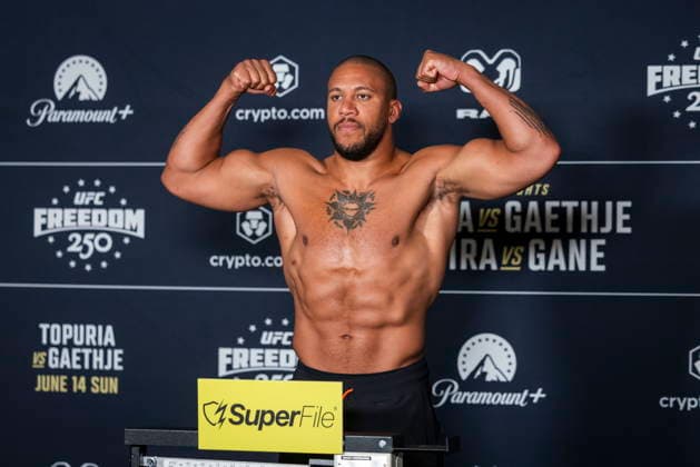 UFC Freedom 250 official weigh-ins UFC Heavyweight fighter Ciryl Gane poses during the UFC Freedom 250 official weigh-ins in Washington, DC, USA, 13 June 2026. The martial arts bouts are scheduled to take place on the South Lawn of the White House on 14 June. WASHINGTON DC UNITED STATES  Copyright: xJIMxLOxSCALZOx xPOOLx