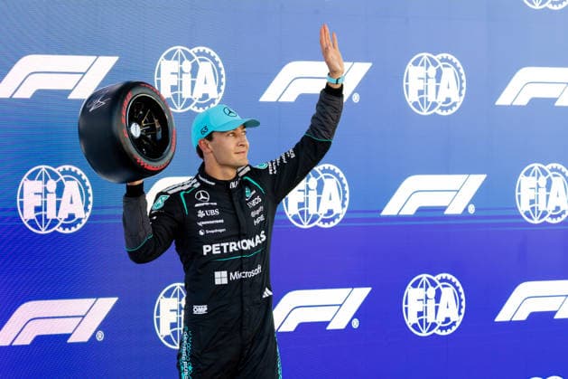 George Russell Pole Position Grand Prix of Barcelona Catalunya Mercedes AMG Petronas F1 Team, Great Britain, 63 , ESP, Formula 1 World Championship, Grand Prix of Barcelona Catalunya, Circuit de Barcelona Catalunya, Qualifying Day, 2026 season, 13 06 2026 ESP, Formula 1 World Championship, Grand Prix of Barcelona Catalunya, Circuit de Barcelona Catalunya, Qualifying Day, 2026 season, 13 06 2026 Barcelona Copyright: xEibner-Pressefoto MarcelxFischerx EP_MFI