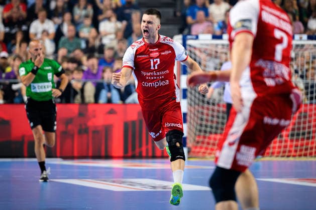 Cologne, Germany Handball EHF CL Final 4 Semi-Final Aalborg Handbold Barca Alexandre Blonz Aalborg Jubel Freude Emotion Koeln Lanxess Arena Nordrhein Westfalen Germany
