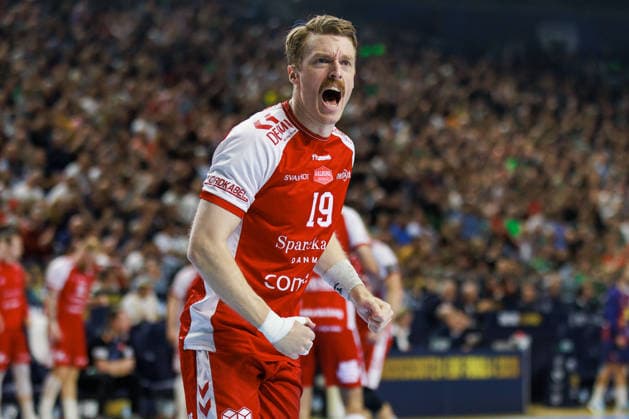 Kristian BJOERNSEN Aalborg Handbold, 19 jubilation, joy, passion, success, emotion, enthusiasm, positive emotions GER, Aalborg Handbold vs FC Barcelona, handball, TruckScout24 EHF FINAL4 2026, semi-final, season 2025 2026, 13 06 2026, GER, Aalborg Handbold vs FC Barcelona, handball, TruckScout24 EHF FINAL4 2026, semi-final, season 2025 2026, 13 06 2026, Cologne Copyright: xEibnerxPressefoto OliverxSchmidtx EP_OST
