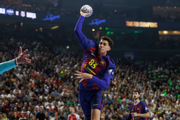 Ian BARRUFET FC Barcelona Barca, 83 scores a goal, action, goal throw GER, Aalborg Handbold vs FC Barcelona, handball, TruckScout24 EHF FINAL4 2026, semi-final, match time 2025 2026, 13 06 2026, GER, Aalborg Handbold vs FC Barcelona, handball, TruckScout24 EHF FINAL4 2026, semi-final, match time 2025 2026, 13 06 2026, Cologne Copyright: xEibnerxPressefoto OliverxSchmidtx EP_OST