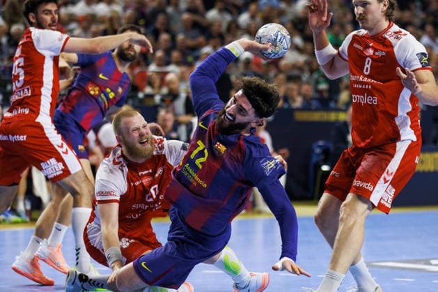 Ludovic FABREGAS FC Barcelona Barca, 72 scores a goal, action, goal throw GER, Aalborg Handbold vs FC Barcelona, handball, TruckScout24 EHF FINAL4 2026, semi-final, match time 2025 2026, 13 06 2026, GER, Aalborg Handbold vs FC Barcelona, handball, TruckScout24 EHF FINAL4 2026, semi-final, match time 2025 2026, 13 06 2026, Cologne Copyright: xEibnerxPressefoto OliverxSchmidtx EP_OST