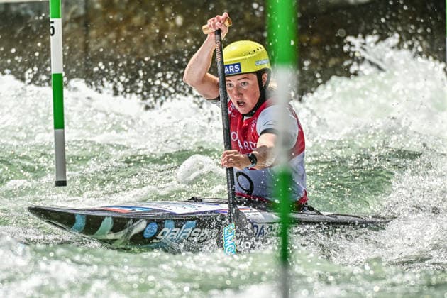 ICF Canoe Slalom World Cup 13 06 2026, Ice Channel, Augsburg Eva Alina Hocevar SLO , Augsburg, 13 06 2026 Canoe World Cup, Slalom K1, Augsburg, Ice Channel Copyright: xBEAUTIFULxSPORTS Märklx