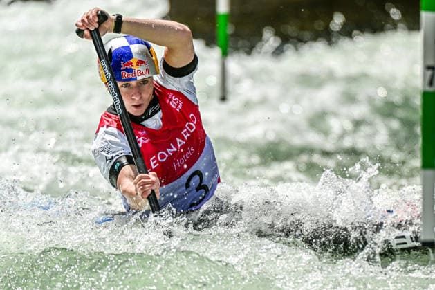 ICF Canoe Slalom World Cup 13 06 2026, Eis Kanal, Augsburg Zuzana Pankova SVK , Augsburg, 13 06 2026 Canoe World Cup, Slalom K1, Augsburg, Eis Kanal Copyright: xBEAUTIFULxSPORTS Märklx