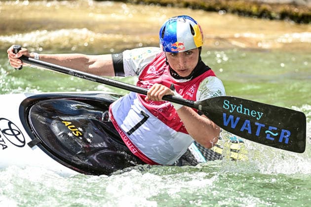 ICF Canoe Slalom World Cup 13 06 2026, Eis Kanal, Augsburg Jessica Fox AUS , Augsburg, 13 06 2026 Canoe World Cup, Slalom K1, Augsburg, Eis Kanal Copyright: xBEAUTIFULxSPORTS Märklx