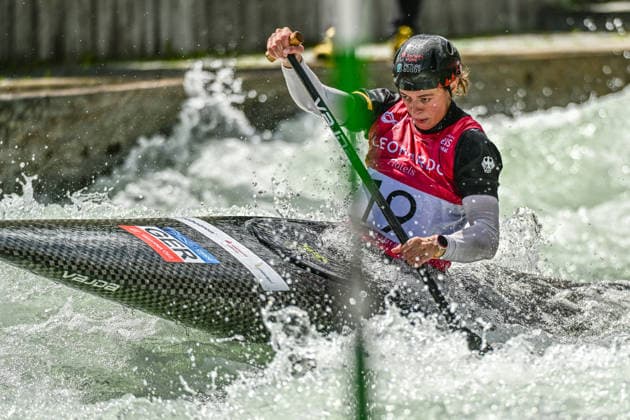 ICF Canoe Slalom World Cup 13 06 2026, Eis Kanal, Augsburg Nele Bayn GER , Augsburg, 13 06 2026 Canoe World Cup, Slalom K1, Augsburg, Eis Kanal Copyright: xBEAUTIFULxSPORTS Märklx