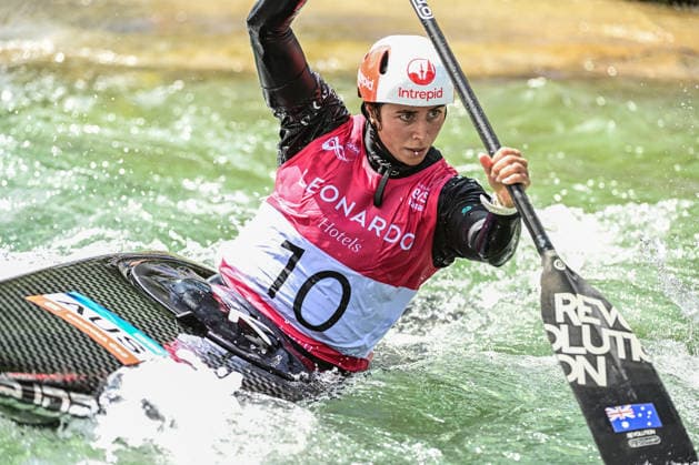ICF Canoe Slalom World Cup 13 06 2026, Eis Kanal, Augsburg Noemie Fox AUS , Augsburg, 13 06 2026 Canoe World Cup, Slalom K1, Augsburg, Eis Kanal Copyright: xBEAUTIFULxSPORTS Märklx