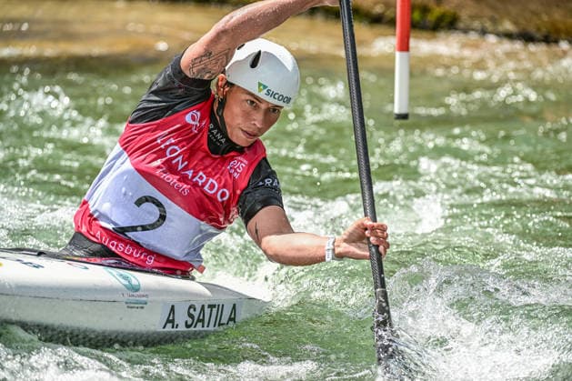 ICF Canoe Slalom World Cup 13 06 2026, Eis Kanal, Augsburg Ana Satila BRA , Augsburg, 13 06 2026 Canoe World Cup, Slalom K1, Augsburg, Eis Kanal Copyright: xBEAUTIFULxSPORTS Märklx
