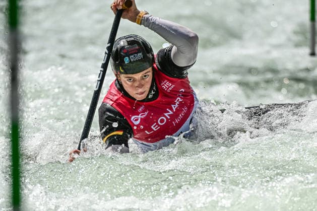 ICF Canoe Slalom World Cup 13 06 2026, Eis Kanal, Augsburg Nele Bayn GER , Augsburg, 13 06 2026 Canoe World Cup, Slalom K1, Augsburg, Eis Kanal Copyright: xBEAUTIFULxSPORTS Märklx