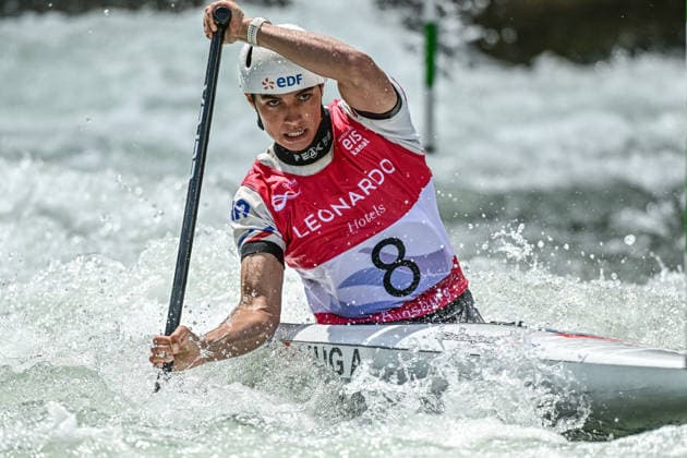 ICF Canoe Slalom World Cup 13 06 2026, Eis Kanal, Augsburg Angele Hug FRA , Augsburg, 13 06 2026 Canoe World Cup, Slalom K1, Augsburg, Eis Kanal Copyright: xBEAUTIFULxSPORTS Märklx
