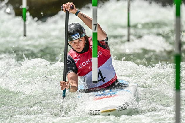ICF Canoe Slalom World Cup 13 06 2026, Ice Canal, Augsburg Mallory Franklin GBR , Augsburg, 13 06 2026 Canoe World Cup, Slalom K1, Augsburg, Ice Canal Copyright: xBEAUTIFULxSPORTS Märklx