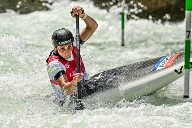 ICF Canoe Slalom World Cup 13 06 2026, Ice Canal, Augsburg Monica Doria AND , Augsburg, 13 06 2026 Canoe World Cup, Slalom K1, Augsburg, Ice Canal Copyright: xBEAUTIFULxSPORTS Märklx