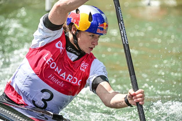 ICF Canoe Slalom World Cup 13 06 2026, Eis Kanal, Augsburg Zuzana Pankova SVK , Augsburg, 13 06 2026 Canoe World Cup, Slalom K1, Augsburg, Eis Kanal Copyright: xBEAUTIFULxSPORTS Märklx