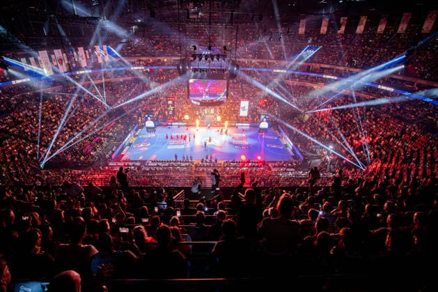 Cologne, 12 05 2026, Handball, Men, EHF Champions League Men 2025 26, Semi-final, Aalborg Handball FC Barcelona Show Act before the 2nd semi-final match
