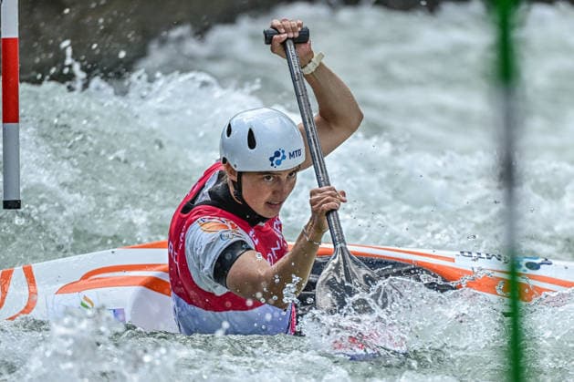 ICF Canoe Slalom World Cup 13 06 2026, Eis Kanal, Augsburg Lena Teunissen NED , Augsburg, 13 06 2026 Canoe World Cup, Slalom K1, Augsburg, Eis Kanal Copyright: xBEAUTIFULxSPORTS Märklx