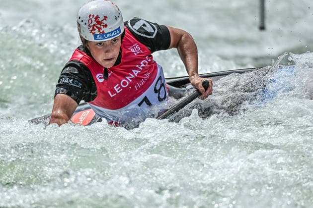 ICF Canoe Slalom World Cup 13 06 2026, Ice Canal, Augsburg Tereza Kneblova CZE , Augsburg, 13 06 2026 Canoe World Cup, Slalom K1, Augsburg, Ice Canal Copyright: xBEAUTIFULxSPORTS Märklx