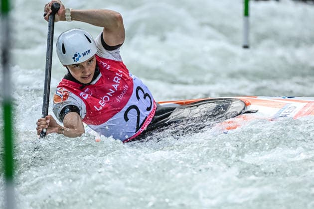 ICF Canoe Slalom World Cup 13 06 2026, Eis Kanal, Augsburg Lena Teunissen NED , Augsburg, 13 06 2026 Canoe World Cup, Slalom K1, Augsburg, Eis Kanal Copyright: xBEAUTIFULxSPORTS Märklx