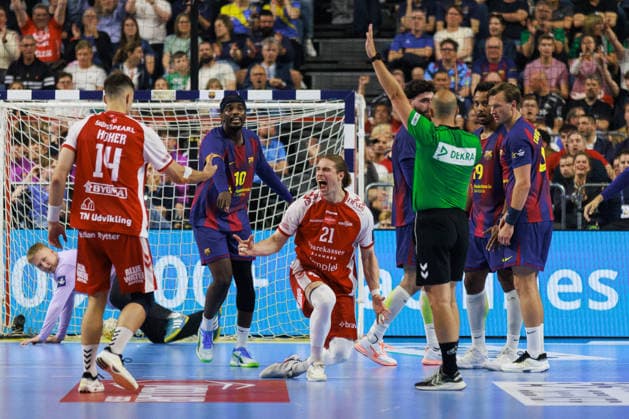 Juri KNORR Aalborg Handbold, 21 jubilation, joy, passion, success, emotion, enthusiasm, positive emotions GER, Aalborg Handbold vs FC Barcelona, handball, TruckScout24 EHF FINAL4 2026, semi-final, 2025 2026 season, 13 06 2026, GER, Aalborg Handbold vs FC Barcelona, handball, TruckScout24 EHF FINAL4 2026, semi-final, 2025 2026 season, 13 06 2026, Cologne Copyright: xEibnerxPressefoto OliverxSchmidtx EP_OST