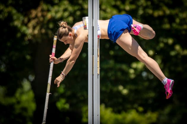 MANNHEIM, GERMANY - JUNE 13, 2026 : Liana Bolosova (SVK Slovakia) competing in the women’s U20 pole vault during the Juniorengala 2026 at Michael-Hoffmann-Stadion on June 13, 2026 in Mannheim, Germany. Baden-Wuerttemberg Germany Copyright: xAxelxKohringx
