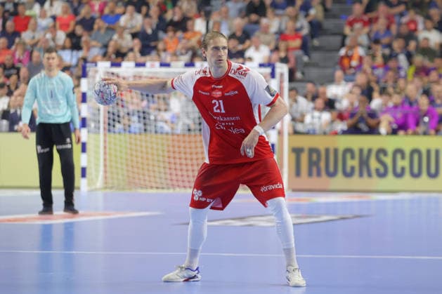 13 06 2025, xtgx, Handball, EHF Champions League semi-final, Aalborg Handbold FC Barcelona v l Juri Knorr Aalborg, 21 Koeln