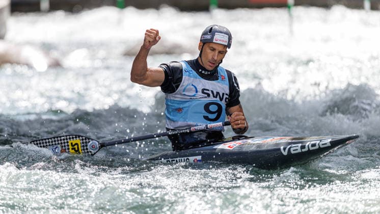 Matej Benus SVK at ICF CANOE SLALOM WORLD CUP, Canoeing, Men, Canoe, 2026, on 13 06 2026 in Augsburg, Eiskanal Bayern Germany