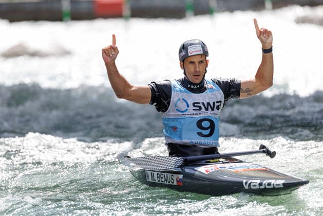 Matej Benus SVK at ICF CANOE SLALOM WORLD CUP, Canoeing, Men, Canoe, 2026, on 13 06 2026 in Augsburg, Eiskanal Bayern Germany