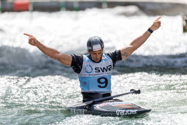 Matej Benus SVK at ICF CANOE SLALOM WORLD CUP, Canoeing, Men, Canoe, 2026, on 13 06 2026 in Augsburg, Eiskanal Bayern Germany