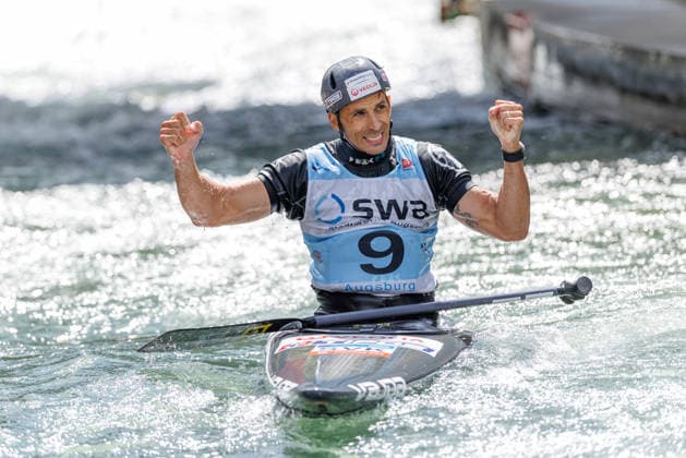 Matej Benus SVK at ICF CANOE SLALOM WORLD CUP, Canoeing, Men, Canoe, 2026, on 13 06 2026 in Augsburg, Eiskanal Bayern Germany