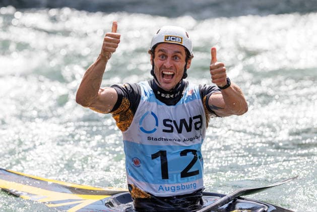 Adam Burgess GBR at ICF CANOE SLALOM WORLD CUP, Canoeing, Men, Canoe, 2026, on 13 06 2026 in Augsburg, Eiskanal Bayern Germany