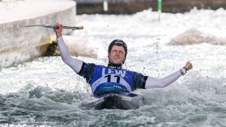 Raffaello Ivaldi ITA at ICF CANOE SLALOM WORLD CUP, Canoeing, Men, Canoe, 2026, on 13 06 2026 in Augsburg, Eiskanal Bayern Germany