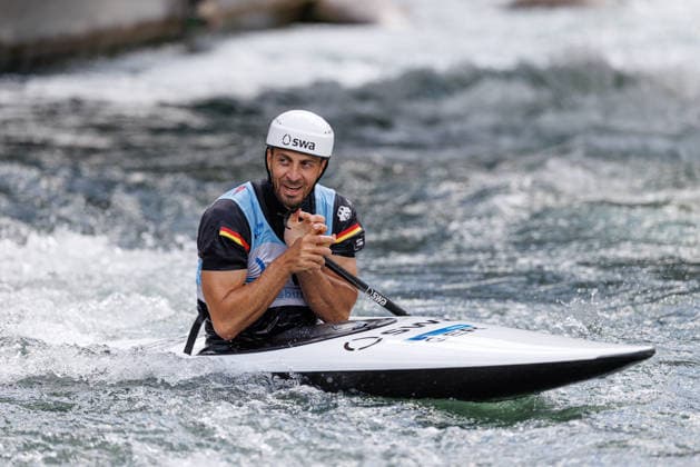 Sideris Tasiadis GER at ICF CANOE SLALOM WORLD CUP, Canoeing, Men, Canoe, 2026, on 13 06 2026 in Augsburg, Eiskanal Bayern Germany