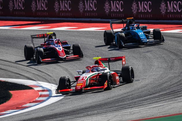 AUTO - FORMULA 3 2026 - BARCELONA 21 WHARTON James (aus), Prema Racing, Dallara F3 2025, action 05 SLATER Freddie (gbr), Trident, Dallara F3 2025, action 31 XIE Gerrard (chn), DAMS Lucas Oil, Dallara F3 2025, action during the 3rd round of the 2026 FIA Formula 3 Championship from June 12 to 14, 2026 on the Circuit de Barcelona-Catalunya, in Montmelo, Spain - MontmeloSpain  Copyright: xXavixBonillax