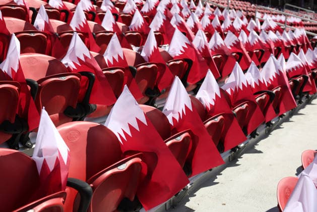 SANTA CLARA, CA - JUNE 13: Qatar flags are seen before the FIFA World Cup, WM, Weltmeisterschaft, Fussball 2026 Group B match between Qatar and Switzerland on June 13, 2026 at San Francisco Bay Area Stadium in Santa Clara, CA. (Photo by Matthew Huang Icon Sportswire) SOCCER: JUN 13 FIFA World Cup 26 Group B - Qatar vs Switzerland EDITORIAL USE ONLY Icon260613004