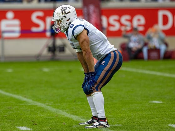 8 Armand Soulerot (Running Back) Paris Lights Rhein Fire vs Paris Lights, American Football, American Football League Europe, WEEK 4, 2026, 13.06.2026, Duisburg Schauinsland-Reisen-Arena Germany Copyright: xFootxBowl ChristopherxMettkenx