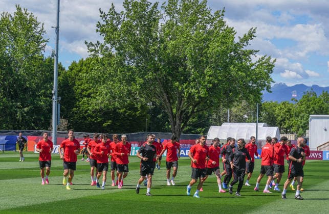 Ahead of Turkiye v Canada - 2026 FIFA World Cup, WM, Weltmeisterschaft, Fussball VANCOUVER, CANADA - JUNE 13: Turkish national football team are seen during the final training session ahead of their opening match against Australia in the 2026 FIFA World Cup, scheduled for tomorrow, in Vancouver, Canada on June 13, 2026.. Ercin Erturk Anadolu Vancouver Canada. Editorial use only. Please get in touch for any other usage.  Copyright: x2026xAnadoluxErcinxErturkx