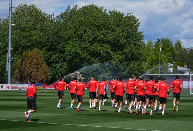 Ahead of Turkiye v Canada - 2026 FIFA World Cup, WM, Weltmeisterschaft, Fussball VANCOUVER, CANADA - JUNE 13: Turkish national football team are seen during the final training session ahead of their opening match against Australia in the 2026 FIFA World Cup, scheduled for tomorrow, in Vancouver, Canada on June 13, 2026.. Ercin Erturk Anadolu Vancouver Canada. Editorial use only. Please get in touch for any other usage.  Copyright: x2026xAnadoluxErcinxErturkx